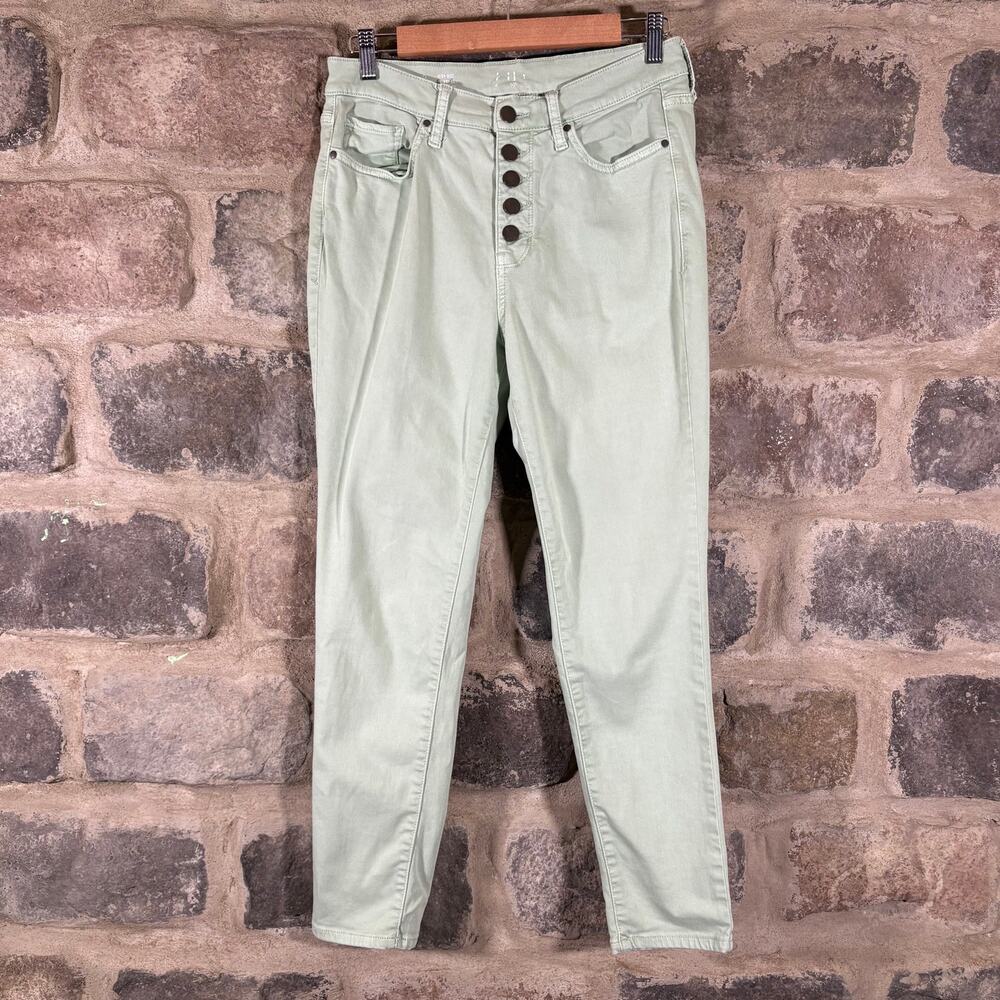 ANA Jeans Woman's 8‎ Mint Green Button Fly High-Rise Skinny Summer Coastal